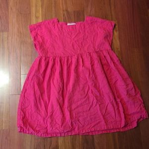 Hot pink linen smock dress - Love and Confuse